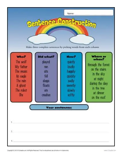 sentence-construction-worksheets-for-1st-and-2nd-grade