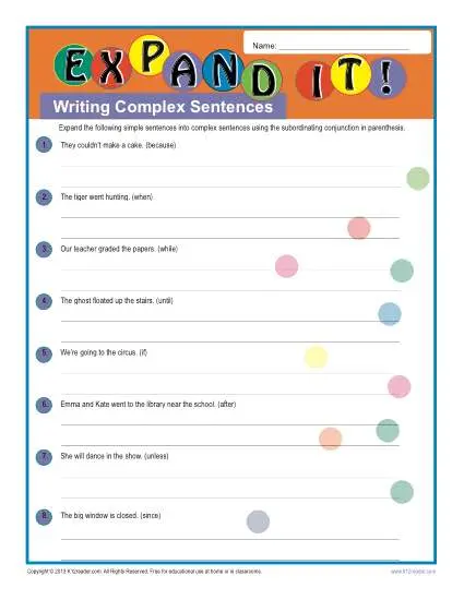 rules writing complex sentence