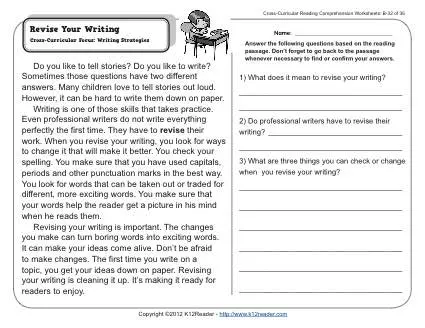 Revise Your Writing | 2nd Grade Reading Comprehension Worksheets