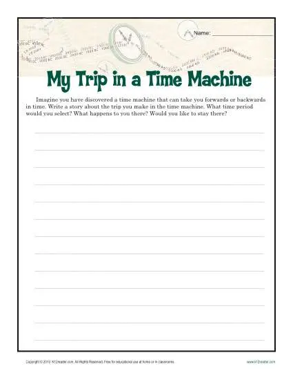 My Time Machine Trip | Creative Writing Prompt for 6th - 8th Grade
