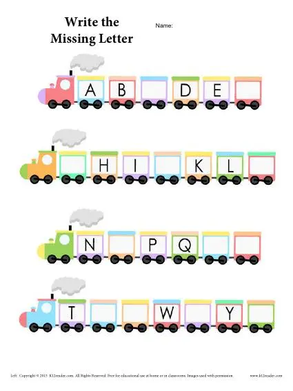 Alphabet Train Worksheet | ABCs