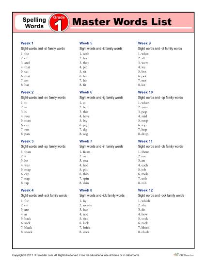 k12reader-first-grade-master-spelling-list