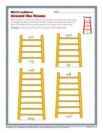 around-the-house-word-ladders-2nd-3rd-and-4th-grade