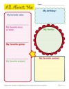 Back to School Worksheet – All About Me
