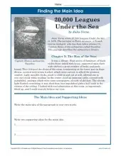 Middle School Main Idea Worksheet about 20,000 Leagues Under The Sea