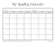 Printable Reading Log Calendar for Elementary School