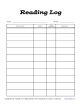 Printable Reading Log for Elementary School - With Comment Field