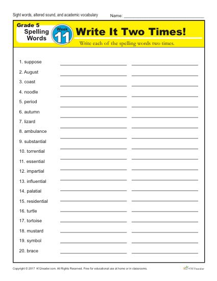 fifth-grade-spelling-words-list-week-11-k12reader