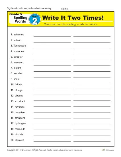 fifth-grade-spelling-words-list-week-2-k12reader