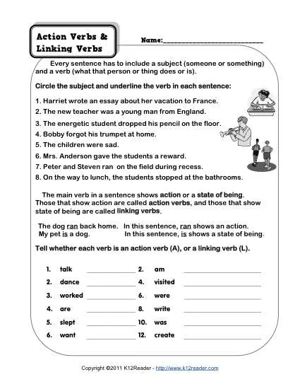 Linking Verb Chart