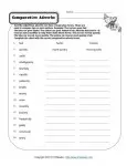 Comparative Adverbs - Printable Worksheet Lesson Activity