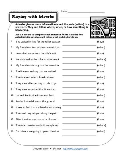 Playing With Adverbs | Free, Printable Adverb Worksheets