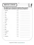 Adjectives to Adverbs - Free, Printable Worksheet Practice Lesson