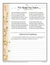 reading comprehension worksheets 7th grade multiple choice The Road Not Taken