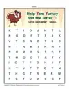 thanksgiving language arts worksheets middle school Help Tom Turkey Find all the Letter T’s