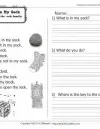 reading worksheets for first grade pdf The Rock in My Sock