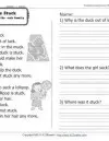 reading worksheets for first grade pdf The Duck is Stuck