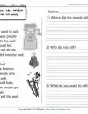reading worksheets for first grade pdf Who Fell into the Well?