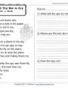 reading worksheets for first grade pdf The Spy Will Try Not to Cry