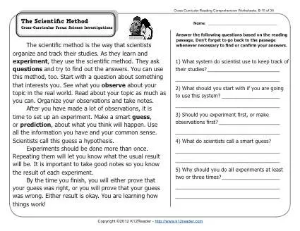 The Scientific Method | 2nd Grade Reading Comprehension Worksheets