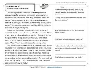 Summarize it! | 2nd Grade Reading Comprehension Worksheets