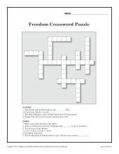 Freedom Crossword Puzzle | Black History Month Worksheets