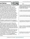 worksheet for grade 3 reading An Independent Nation