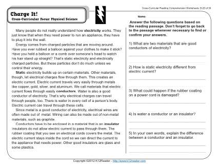 Charge It 4th Grade Reading Comprehension Worksheet