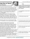 comprehension reading worksheets for 4th grade Ecology: Taking Care of Earth