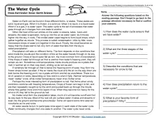 Water Cycle - Reading Worksheets, Spelling, Grammar, Comprehension