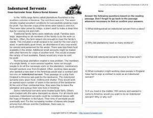 Indentured Servants - Reading Worksheets, Spelling, Grammar ...