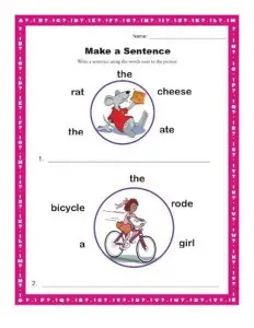 example of cause and effect essay Make a Sentence | Kindergarten and 1st Grade Sentence Worksheets