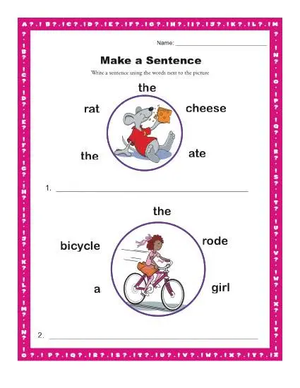 make sentences with word assignments