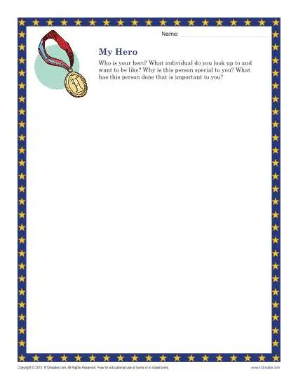 My Hero | Descriptive Writing Prompt for 6th - 8th Grade