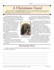 A Christmas Carol | Christmas Worksheet for Middle School