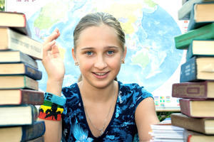 Girl in class