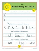 letter k worksheets printable handwriting worksheet