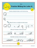 Letter Q Worksheets | Printable Handwriting Worksheet