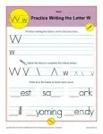 Handwriting Practice Activity - The Letter W