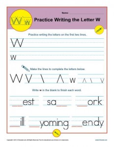 Letter W Worksheets | Printable Handwriting Worksheet