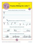 Handwriting Practice Worksheet - The Letter Y
