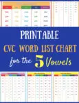 Printable CVC Word List Chart