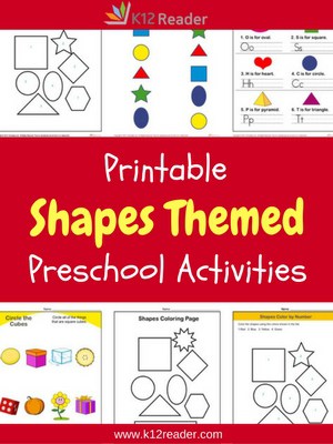 Shapes Themed Printable Activities for Preschool