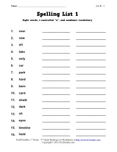 spelling worksheets free spelling curriculum from k12reader