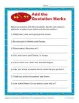 Add the Quotation Marks - Free, Printable Worksheet Lesson Activity