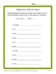 Adjectives Activity: Add the Noun | Grammar Worksheets