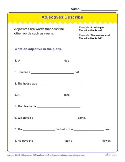 adjectives-worksheet