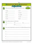 Adventures With Alliteration - Adjectives - Free, Printable Worksheet Lesson Activity