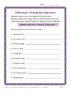 Alliteration: Change the Adjectives