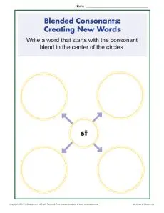 Blended Consonants Worksheet - Creating New Words with ST
